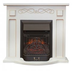 Каминокомплект Interflame Аспен белый патина с очагом Majestic FX M Black