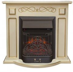 Каминокомплект Interflame Аспен бежевый патина с очагом Majestic FX M Black